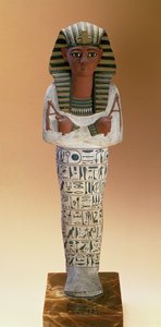 Figura Shabti de Ramesses IV, New Kingdom (estuque e madeira pintada)